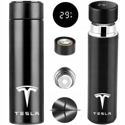 KUBEK TERMICZNY TESLA TERMOS NA KAWĘ HERBATĘ Z WYŚWIETLACZEM LED BUTELKA