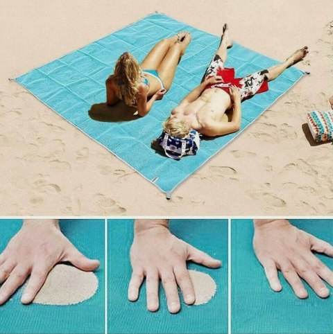 MATA PLAŻOWA PIKNIKOWA TURYSTYCZNA KOC PLAŻOWY WODOODPORNY 200x150 NA PLAŻĘ