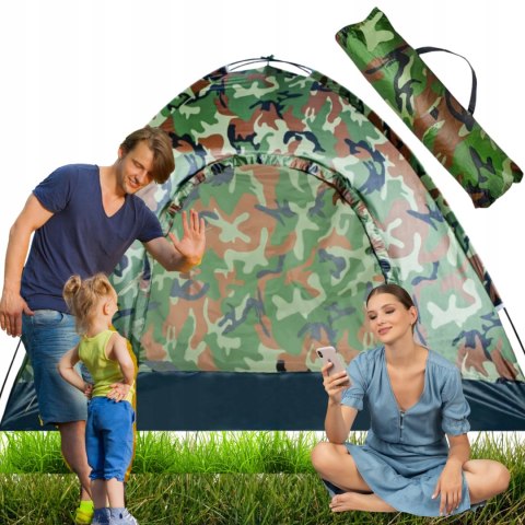 NAMIOT TURYSTYCZNY 4 osobowy KEMPINGOWY WODOODPORNY 2x2 MOSKITIERA MORO