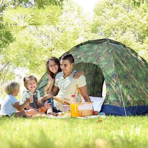 NAMIOT TURYSTYCZNY 4 osobowy KEMPINGOWY WODOODPORNY 2x2 MOSKITIERA MORO