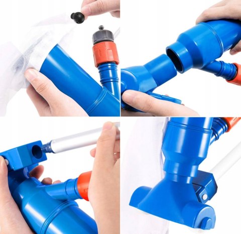 ODKURZACZ DO CZYSZCZENIA DNA BASENU BASENOWY ZESTAW+ KIJ TELESKOPOWY SIATKA