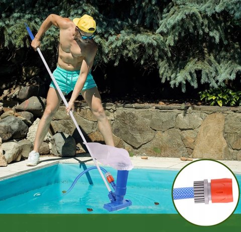ODKURZACZ DO CZYSZCZENIA DNA BASENU BASENOWY ZESTAW+ KIJ TELESKOPOWY SIATKA