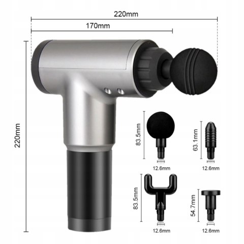 PISTOLET DO MASAŻU MASAŻER CIAŁA PLECÓW STÓP MASSAGE GUN WIBRACYJNY MOCNY