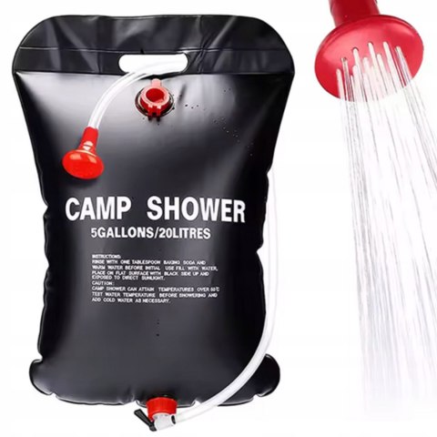 PRYSZNIC SOLARNY TURYSTYCZNY KEMPINGOWY POLOWY PRZENOŚNY OGRODOWY 20L