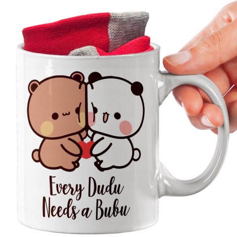 ŚWIĄTECZNY KUBEK I SKARPETKI ZESTAW NA PREZENT WZÓR DUBU I BUDU 01