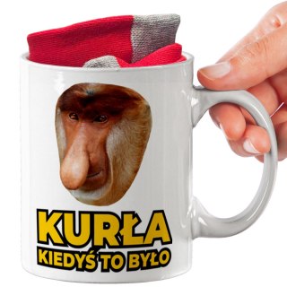 ŚWIĄTECZNY KUBEK I SKARPETKI ZESTAW NA PREZENT WZÓR NOSACZ 04