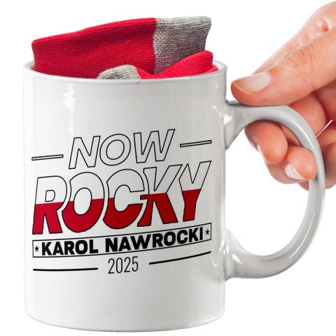ŚWIĄTECZNY KUBEK I SKARPETKI ZESTAW NA PREZENT WZÓR NOW ROCKY NAWROCKI 02