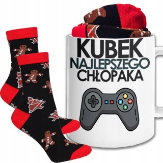 ŚWIĄTECZNY KUBEK I SKARPETKI ZESTAW NA PREZENT WZÓR PDM DZIEŃ CHŁOPAKA 01