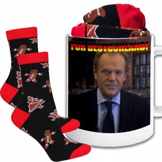 ŚWIĄTECZNY KUBEK I SKARPETKI ZESTAW NA PREZENT WZÓR TUSK FUR DEUTSCHLAND 01
