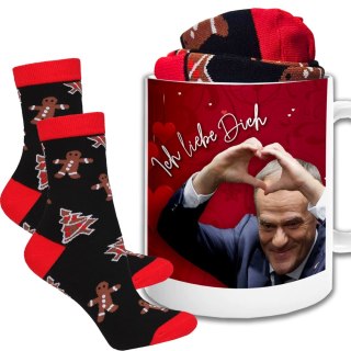 ŚWIĄTECZNY KUBEK I SKARPETKI ZESTAW NA PREZENT WZÓR TUSK ICH LIEBE DICH 02