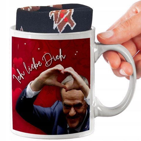 ŚWIĄTECZNY KUBEK I SKARPETKI ZESTAW NA PREZENT WZÓR TUSK ICH LIEBE DICH 02