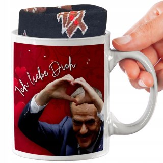 ŚWIĄTECZNY KUBEK I SKARPETKI ZESTAW NA PREZENT WZÓR TUSK ICH LIEBE DICH 02