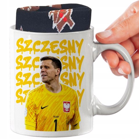 ŚWIĄTECZNY KUBEK I SKARPETKI ZESTAW NA PREZENT WZÓR szczęsny