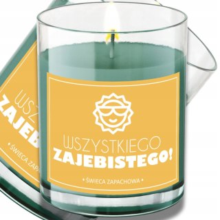 ŚWIECA SOJOWA ŚWIECZKA ZAPACHOWA etykieta WSZYSTKIEGO ZAJEBISTEGO PREZENT