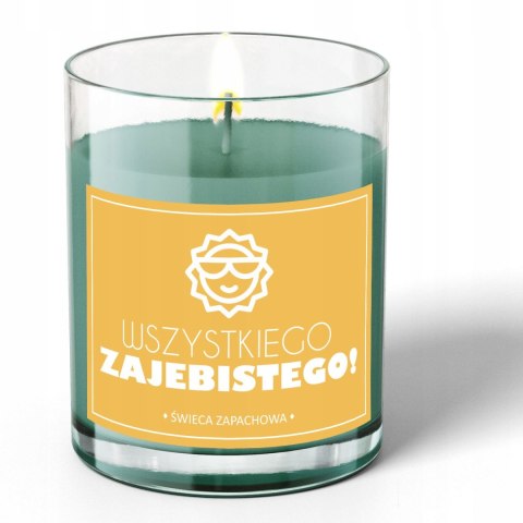 ŚWIECA SOJOWA ŚWIECZKA ZAPACHOWA etykieta WSZYSTKIEGO ZAJEBISTEGO PREZENT