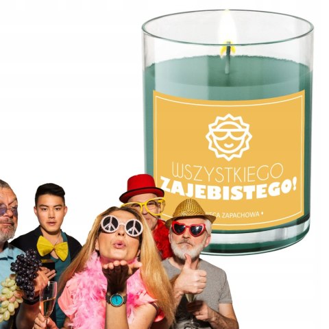 ŚWIECA SOJOWA ŚWIECZKA ZAPACHOWA etykieta WSZYSTKIEGO ZAJEBISTEGO PREZENT