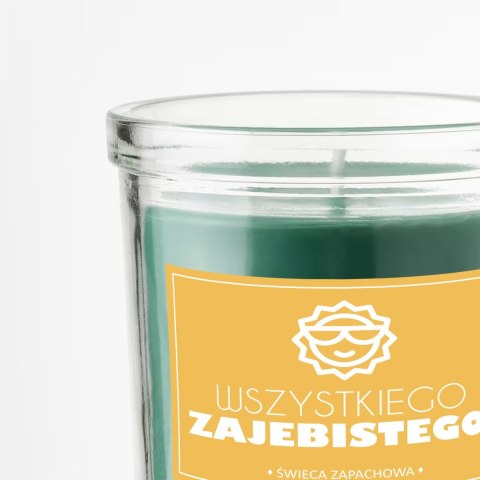 ŚWIECA SOJOWA ŚWIECZKA ZAPACHOWA etykieta WSZYSTKIEGO ZAJEBISTEGO PREZENT