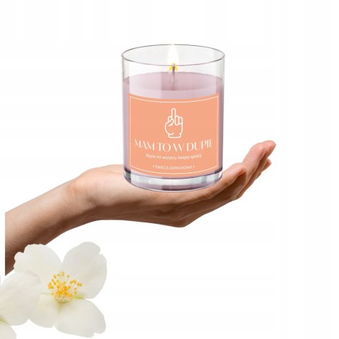 ŚWIECA SZKLANA SOJOWA ŚWIECZKA ZAPACHOWA etykieta MAM TO W D*PIE PREZENT