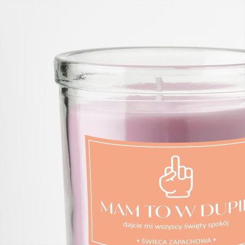 ŚWIECA SZKLANA SOJOWA ŚWIECZKA ZAPACHOWA etykieta MAM TO W D*PIE PREZENT
