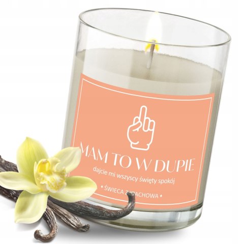 ŚWIECA SZKLANA SOJOWA ŚWIECZKA ZAPACHOWA etykieta MAM TO W D*PIE PREZENT