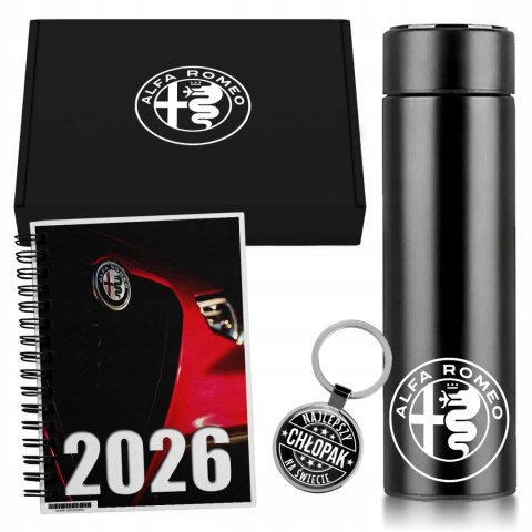 ZESTAW PREZENT DLA FANA MOTORYZACJI KUBEK LED KALENDARZ BRELOK ALFA ROMEO