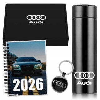 ZESTAW PREZENT DLA FANA MOTORYZACJI KUBEK LED KALENDARZ BRELOK AUDI
