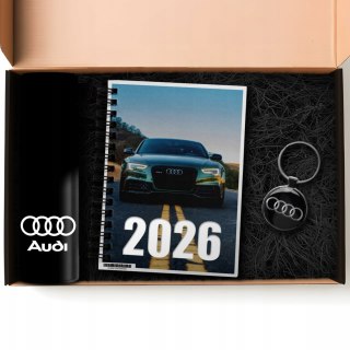 ZESTAW PREZENT DLA FANA MOTORYZACJI KUBEK LED KALENDARZ BRELOK AUDI