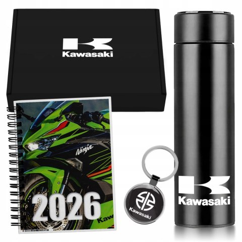 ZESTAW PREZENT DLA FANA MOTORYZACJI KUBEK LED KALENDARZ BRELOK KAWASAKI