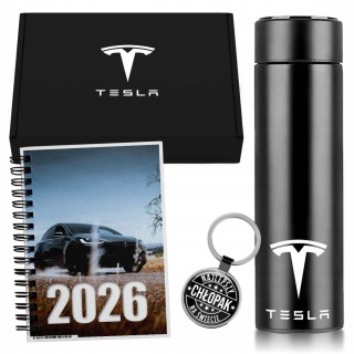 ZESTAW PREZENT DLA FANA MOTORYZACJI KUBEK LED KALENDARZ BRELOK TESLA
