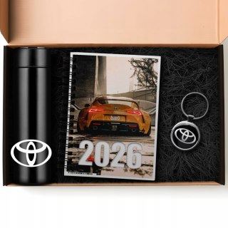 ZESTAW PREZENT DLA FANA MOTORYZACJI KUBEK LED KALENDARZ BRELOK TOYOTA