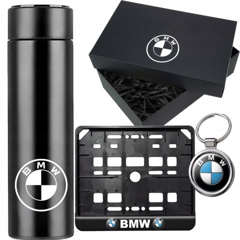 ZESTAW PREZENT DLA MOTOCYKLISTY KUBEK LED RAMKA REJESTRACJI BRELOK BMW