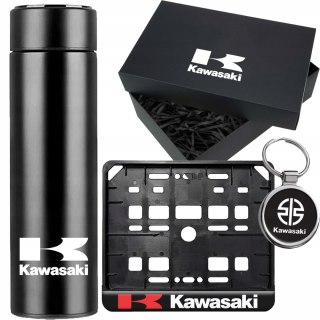 ZESTAW PREZENT DLA MOTOCYKLISTY RAMKA REJESTRACJI BRELOK KAWASAKI