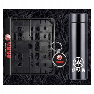 ZESTAW PREZENT DLA MOTOCYKLISTY RAMKA REJESTRACJI BRELOK TERMOS YAMAHA