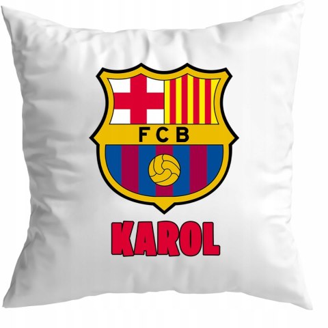 KUBEK I PODUSZKA FC BARCELONA 01 IMIĘ ZESTAW DLA FANA PIŁKI KIBICA
