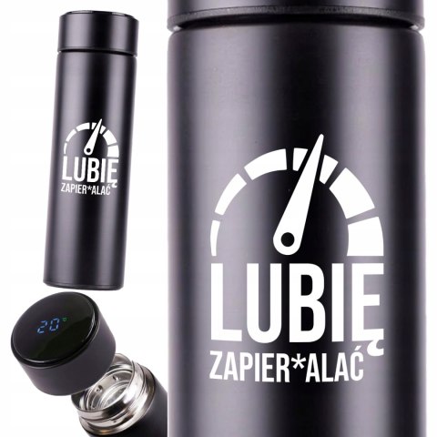KUBEK TERMICZNY TERMOS LED Z NADRUKIEM PREZENT dla fana motoryzacji 01