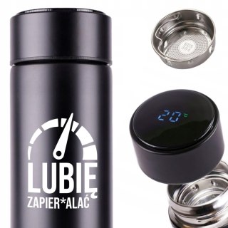KUBEK TERMICZNY TERMOS LED Z NADRUKIEM PREZENT dla fana motoryzacji 01