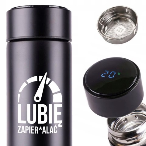 KUBEK TERMICZNY TERMOS LED Z NADRUKIEM PREZENT dla fana motoryzacji 01