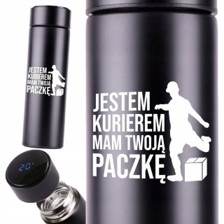 KUBEK TERMICZNY TERMOS LED Z NADRUKIEM PREZENT dla kuriera 01