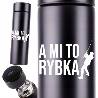 KUBEK TERMICZNY TERMOS LED Z NADRUKIEM PREZENT dla wędkarza rybaka 01