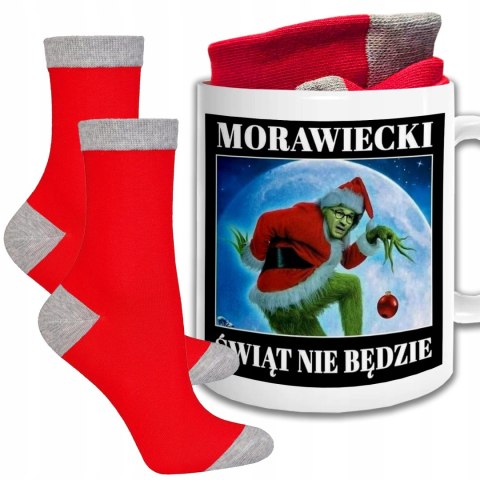 ŚWIĄTECZNY KUBEK I SKARPETKI ZESTAW NA PREZENT WZÓR DmP-morawiecki 08