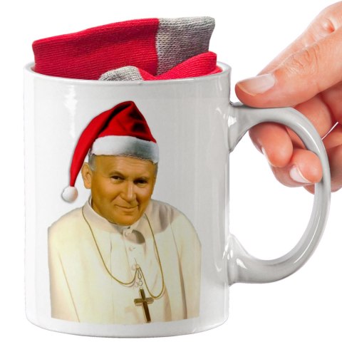 ŚWIĄTECZNY KUBEK I SKARPETKI ZESTAW NA PREZENT WZÓR IMP-PAPAJ 09