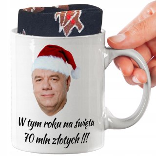 ŚWIĄTECZNY KUBEK I SKARPETKI ZESTAW NA PREZENT WZÓR IMP-POLITYCY 13