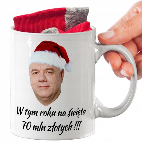 ŚWIĄTECZNY KUBEK I SKARPETKI ZESTAW NA PREZENT WZÓR IMP-POLITYCY 13