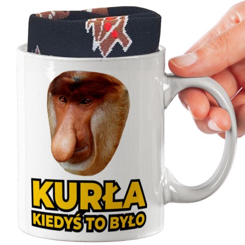 ŚWIĄTECZNY KUBEK I SKARPETKI ZESTAW NA PREZENT WZÓR NOSACZ 04