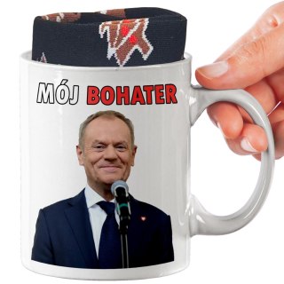 ŚWIĄTECZNY KUBEK I SKARPETKI ZESTAW NA PREZENT WZÓR PDM DONALD TUSK 04