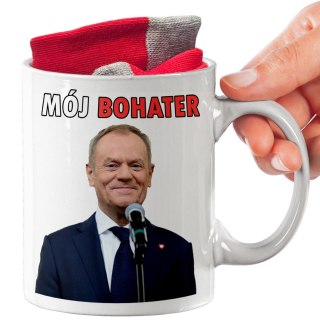 ŚWIĄTECZNY KUBEK I SKARPETKI ZESTAW NA PREZENT WZÓR PDM DONALD TUSK 04
