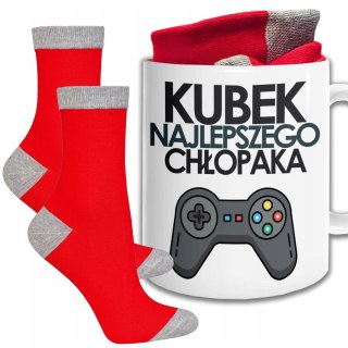 ŚWIĄTECZNY KUBEK I SKARPETKI ZESTAW NA PREZENT WZÓR PDM DZIEŃ CHŁOPAKA 01