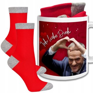 ŚWIĄTECZNY KUBEK I SKARPETKI ZESTAW NA PREZENT WZÓR TUSK ICH LIEBE DICH 02