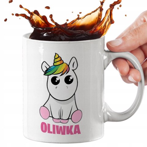 ZESTAW SZKOLNY KUBEK I PLECAK WOREK JEDNOROŻEC P10 IMIĘ PIĘKNY!