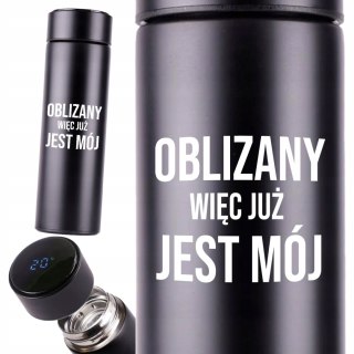 KUBEK TERMICZNY TERMOS LED Z NADRUKIEM PREZENT śmieszny 01